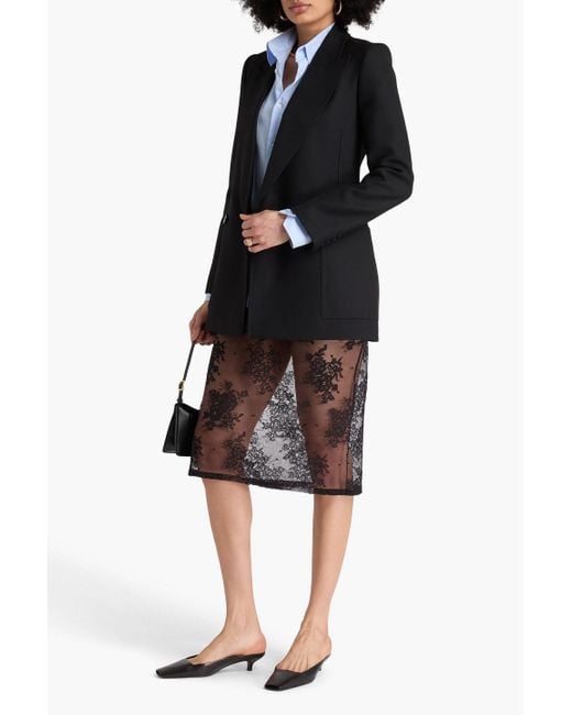 Joseph Black Florian Double-Breasted Wool-Blend Twill Blazer