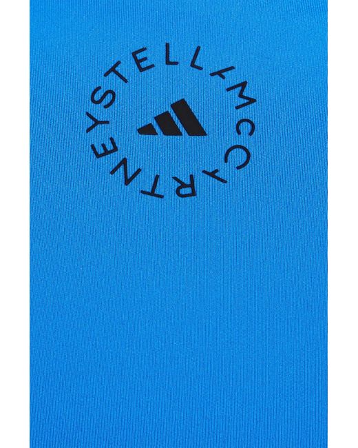Adidas By Stella McCartney Blue Sport-bh aus stretch-material mit cut-outs und applikationen