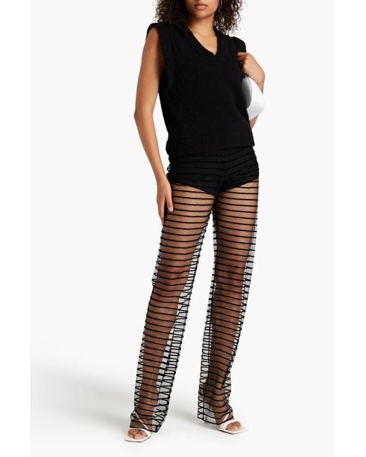 Striped mesh sale pants