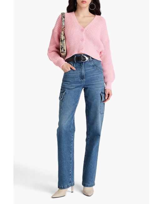 IRO Blue Faded High-rise Cargo Jeans