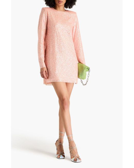 Stine Goya Pink Heidi Sequined Tulle Mini Dress