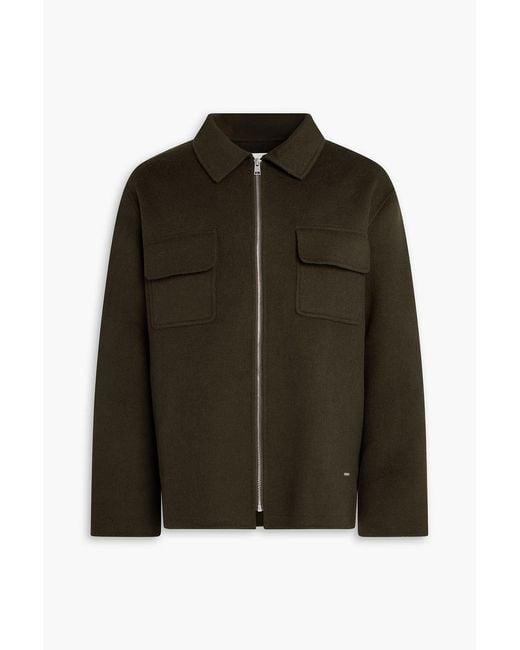 Sandro Green Wool-blend Felt Jacket for men