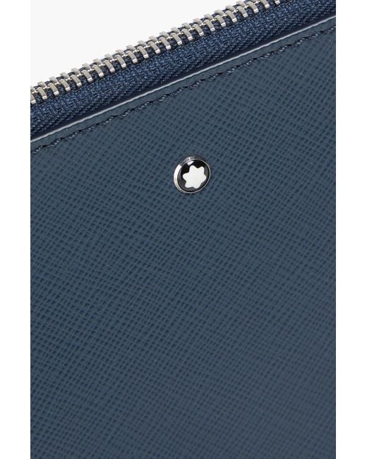 Montblanc Blue Textured-leather Pouch for men