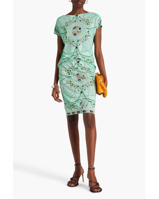 Emilio Pucci Green Printed Jersey Skirt