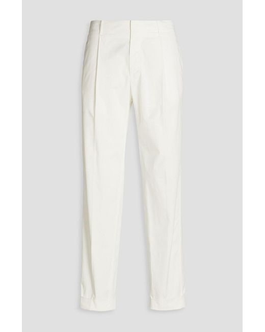Incotex Chinohose mit schmal zulaufendem bein aus twill aus einer baumwoll-leinenmischung in White für Herren