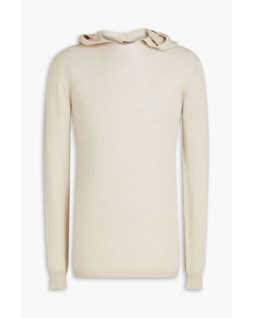 Rick Owens Natural Cashmere Hoodie for men