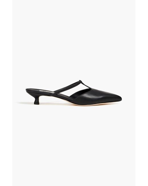 Elleme Black Leather Mules