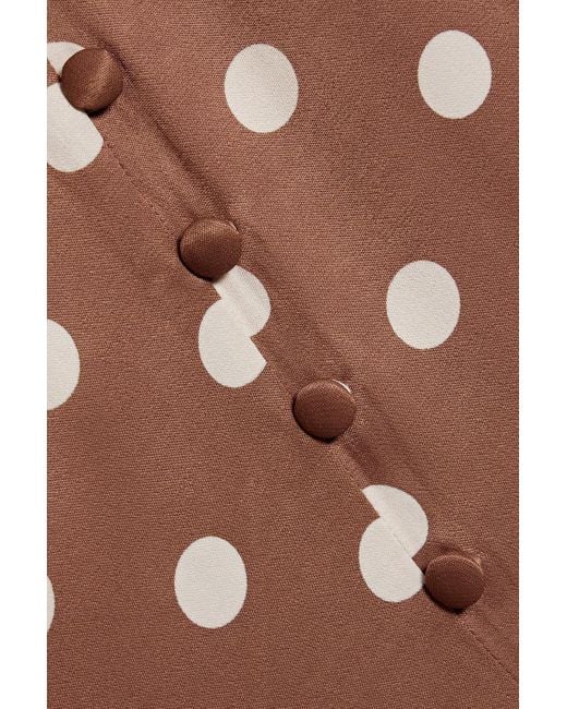 Sleeper Brown Bella midikleid aus satin mit polka-dots