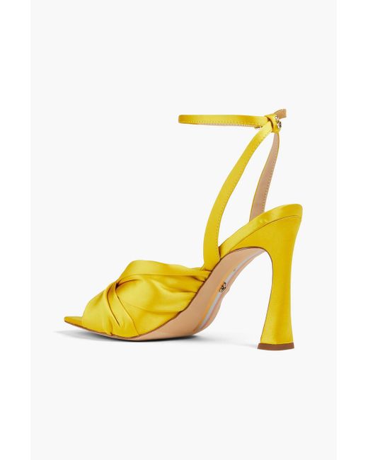 Sam Edelman Yellow Lavender Twisted Satin Sandals