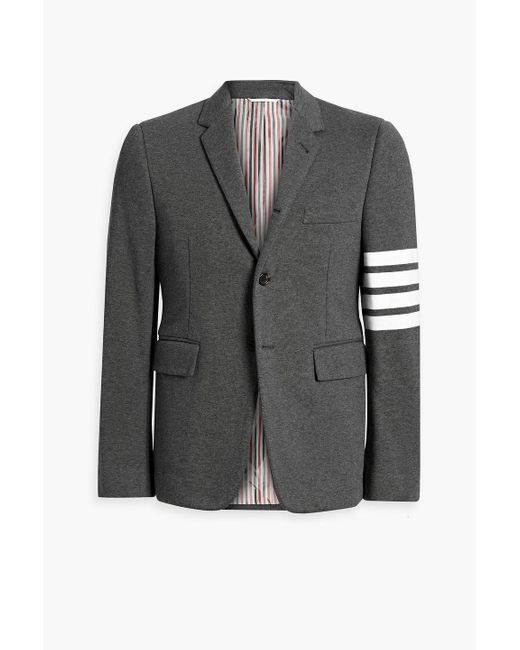Thom Browne Gray Striped Cotton-jersey Blazer for men