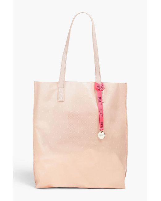 Red(v) Pink Leather-trimmed Printed Pvc Tote