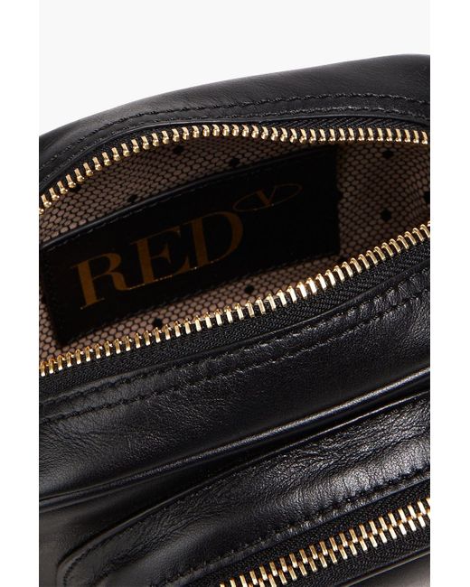 Red(v) Black Double Disco Leather Shoulder Bag