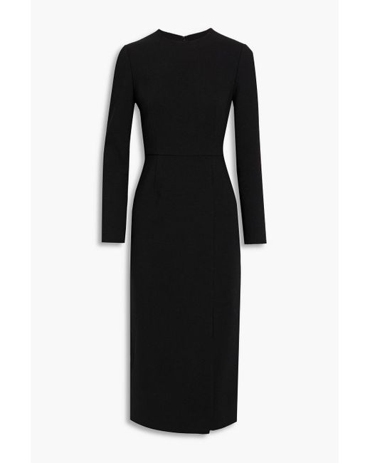 Valentino Garavani Black Wool-blend Crepe Dress