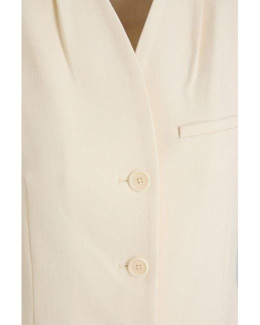 Jonathan Simkhai Natural Georgina Layered Satin And Twill Midi Dress