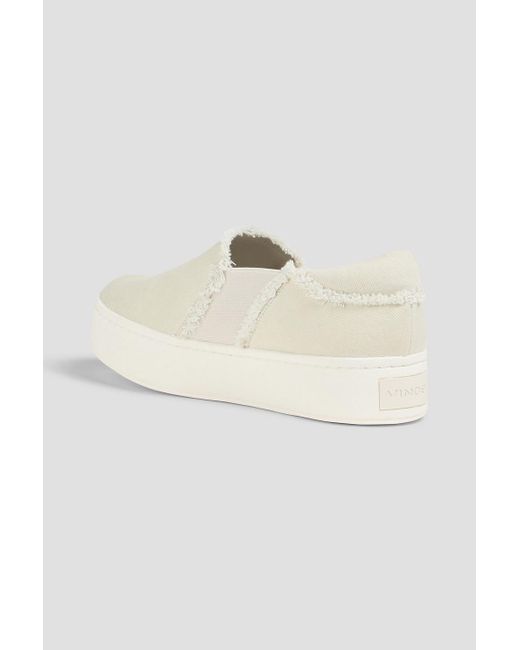 Vince White Warren Twill Platform Slip-On Sneakers