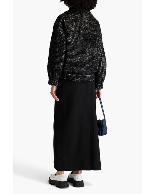 Maje Black Bouclé-tweed Jacket