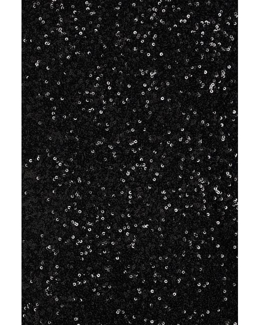 FRAME Black Sequined Tulle Mini Dress