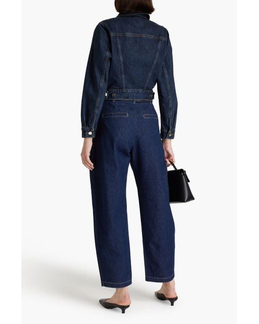 Goldsign Blue Jarvis High-rise Tapered Jeans