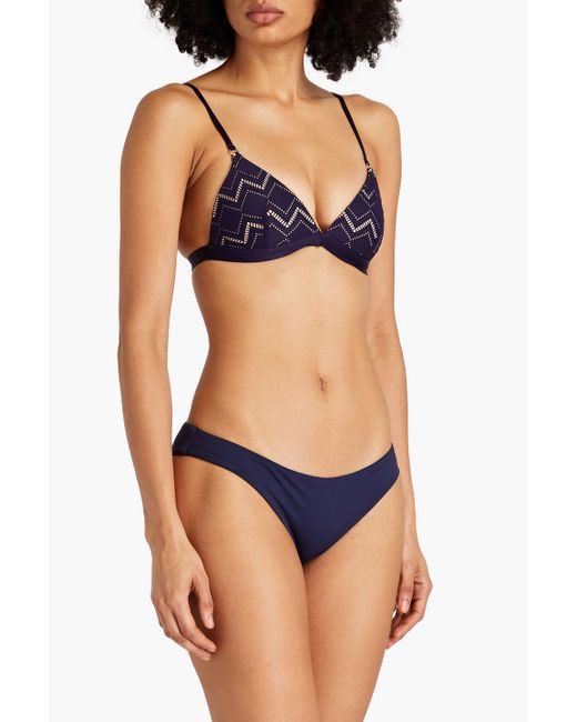 Zimmermann Blue Bikini-oberteil aus pointelle-strick