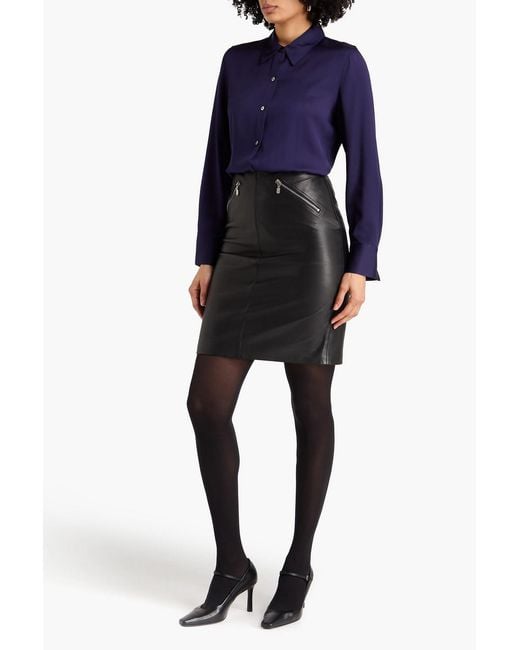 Vince Blue Silk-Blend Satin Shirt