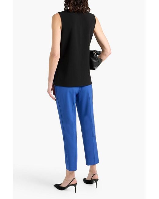 Theory Blue Treeca 2 Cropped Wool-Blend Slim-Leg Pants