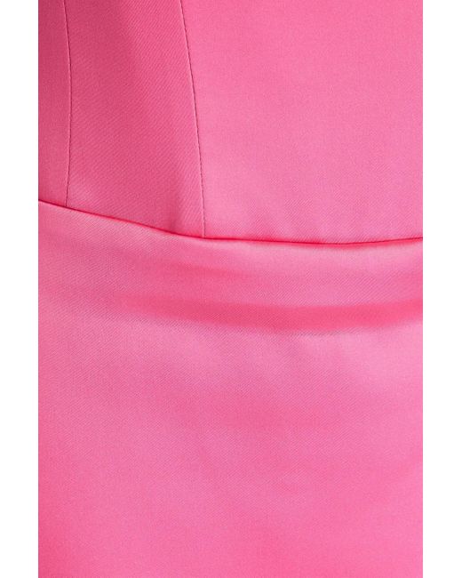 Rasario Pink Strapless Satin Maxi Dress