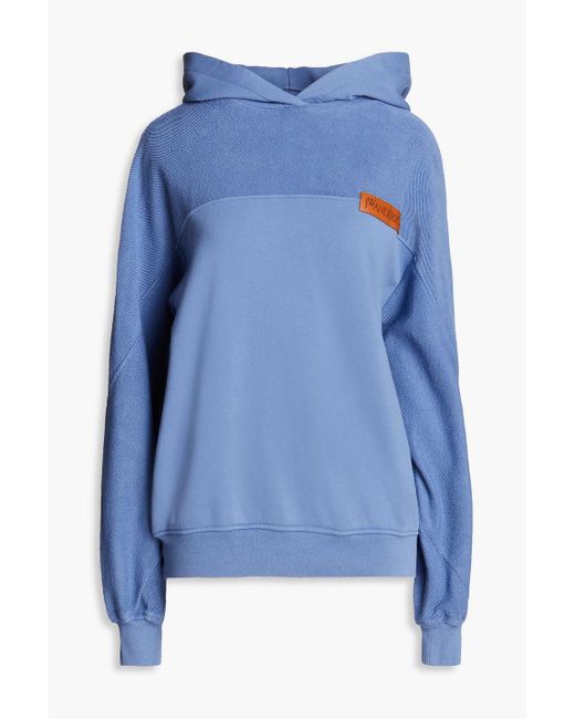 J.W. Anderson Blue Embroidered French Cotton-terry Hoodie