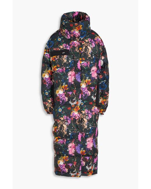 REMAIN Birger Christensen Multicolor Quilted Padded Floral-print Shell Coat