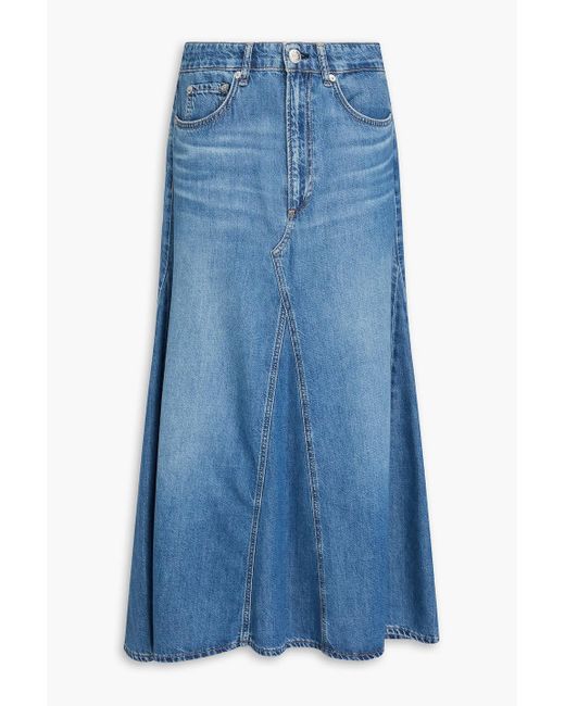 Rag & Bone Blue Rooney Denim Midi Skirt