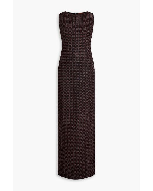 Missoni Purple Metallic Crochet-Knit Maxi Dress