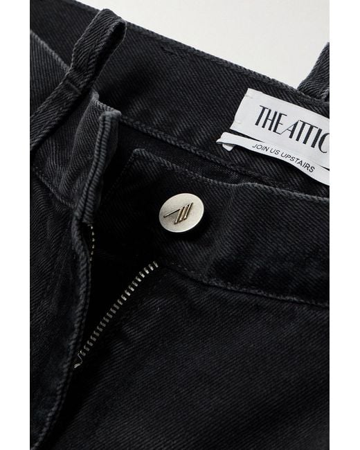 The Attico Black Cutout High-rise Wide-leg Jeans