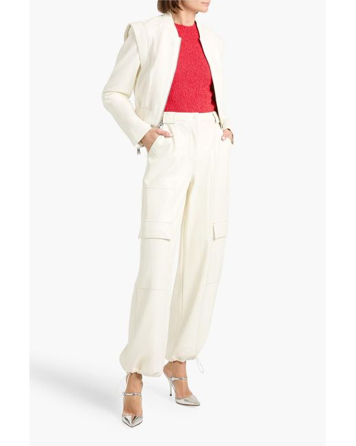Jonathan Simkhai White Doreen Cropped Bomber Jacket