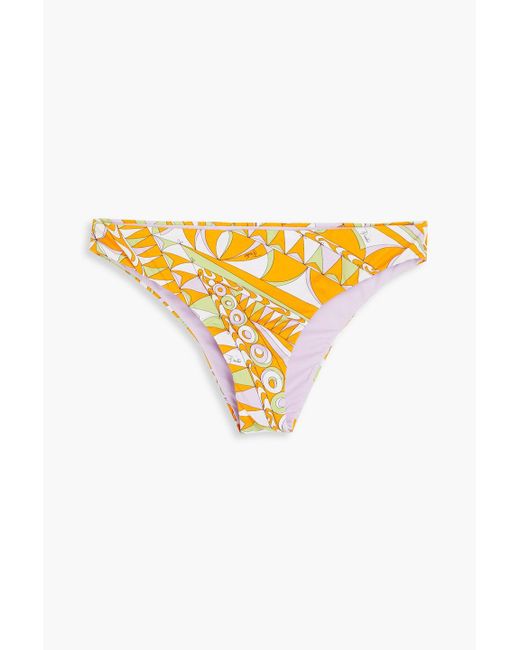 Emilio Pucci Metallic Printed Low-rise Bikini Briefs
