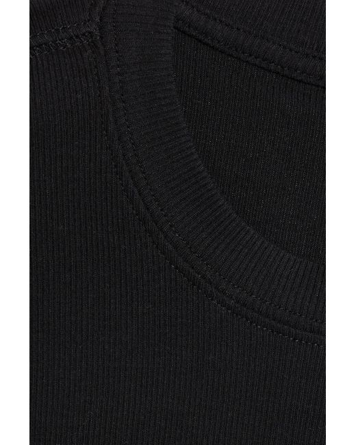 ATM Black Ribbed Cotton-blend Sweater