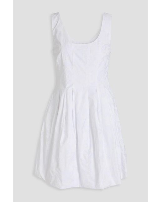 10 Crosby Derek Lam White Jade Floral-Print Cotton-Poplin Mini Dress