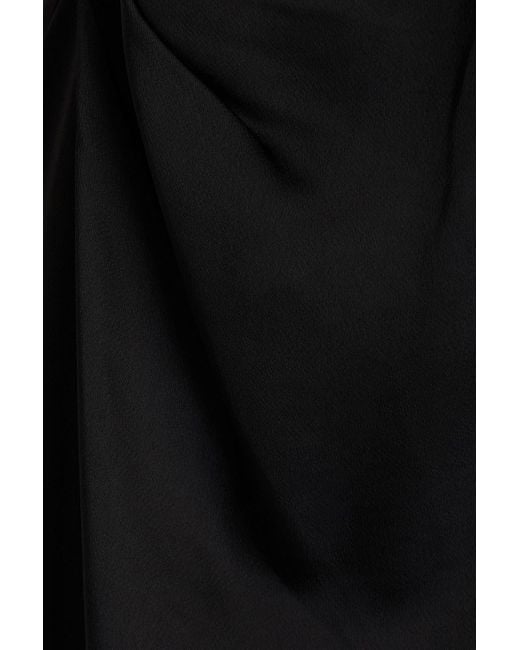 Jonathan Simkhai Black Vittoria Draped Satin-crepe Gown