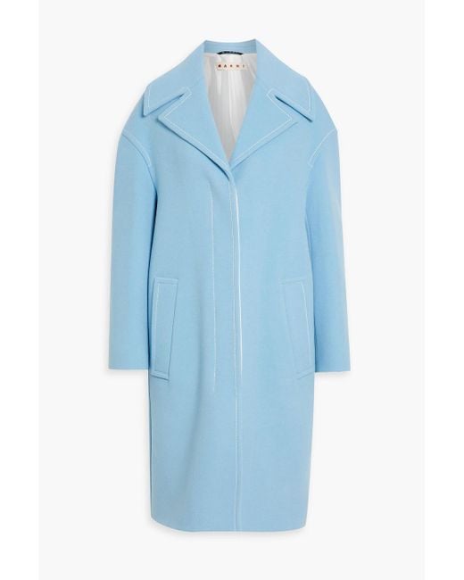 Marni Blue Wool-blend Felt Coat