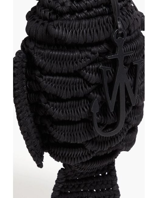 J.W. Anderson Black Fish Bag Crochet Shoulder Bag