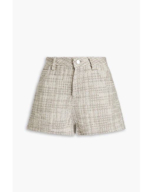 IRO White Linen-blend Tweed Shorts