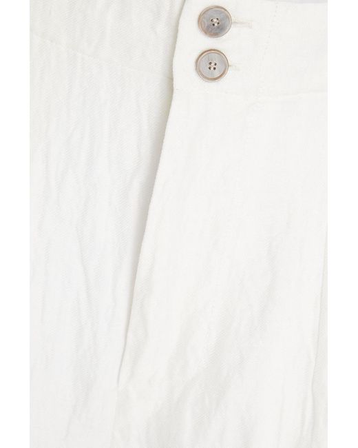 Gentry Portofino White Cotton-blend Twill Tapered Pants