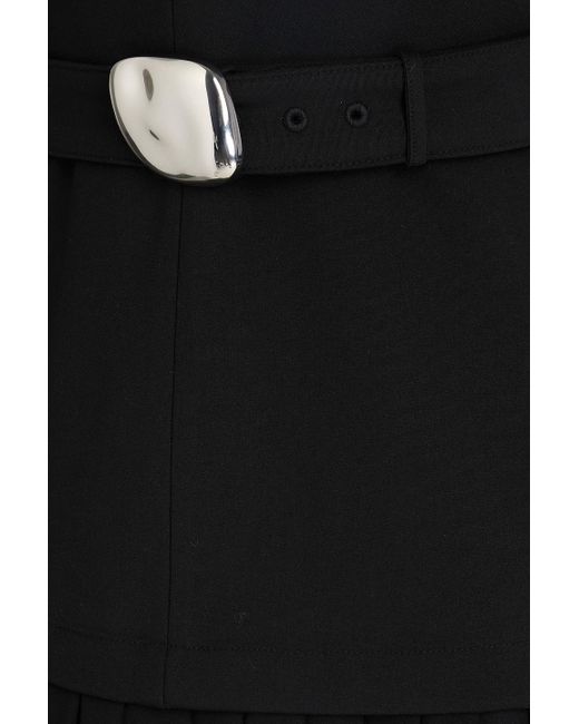 Nicholas Black Belted Crepe And Georgette Midi Dress