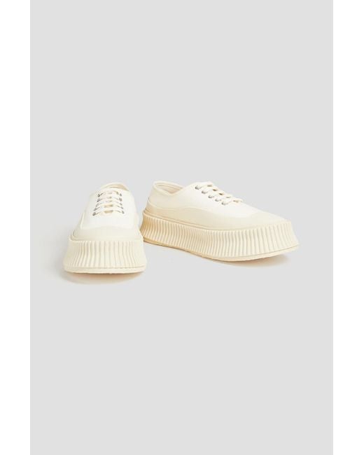 Jil Sander White Canvas And Rubber Sneakers