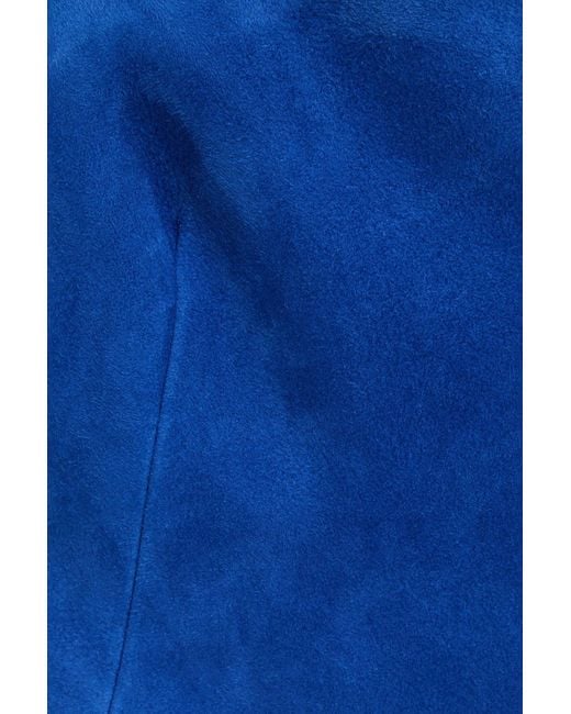 Gabriela Hearst Blue Ivara Strapless Suede Maxi Dress