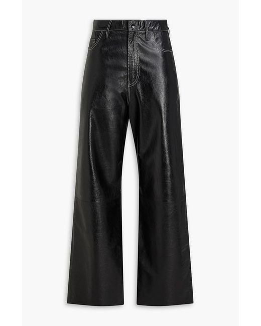 Day Birger et Mikkelsen Black Elijah Leather Straight-Leg Pants