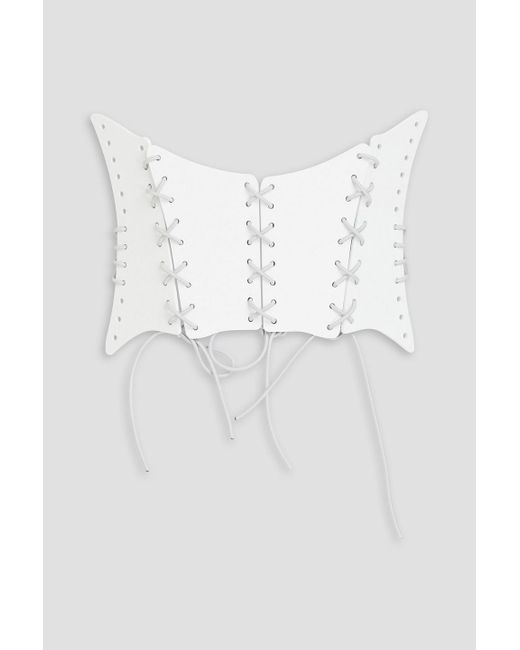 Maticevski White Arsenic Lace-up Perspex Corset