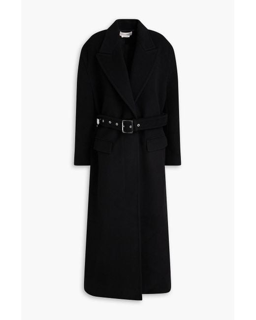Alexander McQueen Black Belted Cashmere-felt Coat