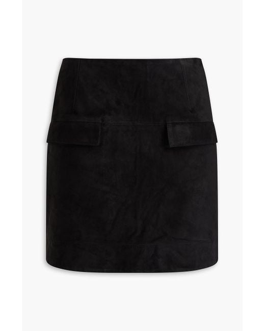 Loulou Studio Black Veria Suede Mini Skirt