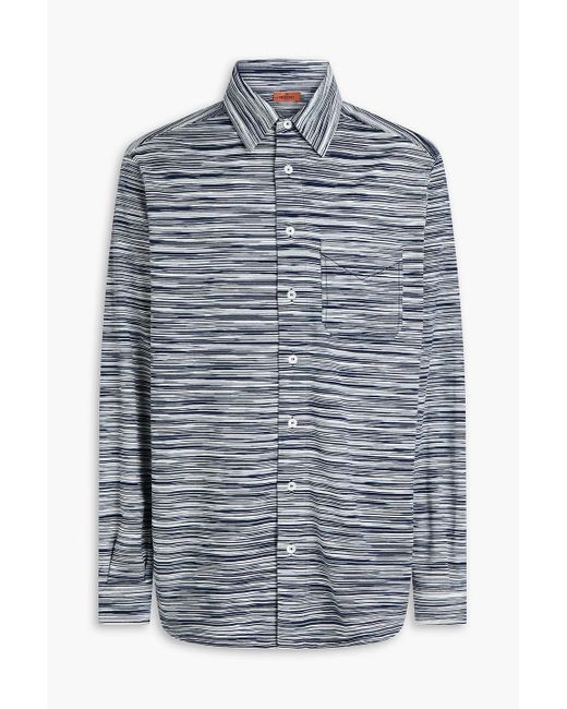 Missoni Blue Space-dyed Cotton-jersey Shirt for men