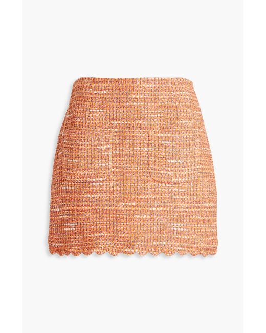 Maje Natural Cotton-blend Bouclé-tweed Mini Skirt