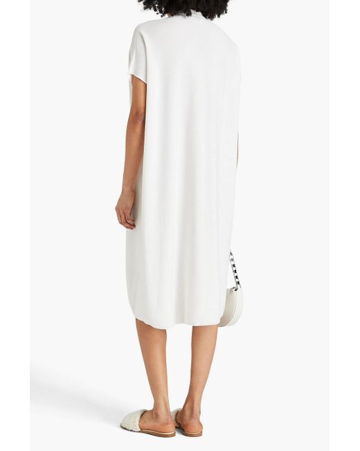 Gentry Portofino White Cotton And Cashmere-blend Dress